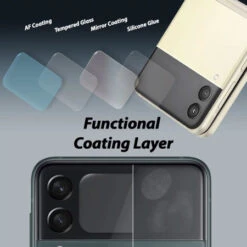 Whitestone Dome 2 Pack EZ Glass Front Screen Protector + Hinge Cover Film - For Samsung Galaxy Z Flip4 -OtterBox Store b 558