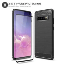 Olixar Sentinel Samsung S10 Case And Glass Screen Protector- Black -OtterBox Store b 567