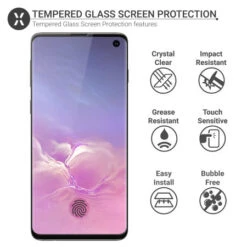Olixar Galaxy S10 Case Compatible Glass Screen Protector - Black -OtterBox Store b 575