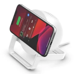 Belkin White Bluetooth Speaker And 10W Wireless Charger Stand -OtterBox Store c 115