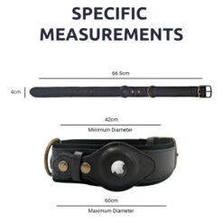 Olixar Genuine Leather Apple AirTags Dog Collar - Large - Black -OtterBox Store c 223