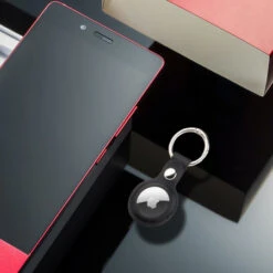 Olixar Genuine Leather 4 Pack Apple AirTags Keyring Case With Solid Back -OtterBox Store c 236