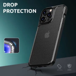 Olixar Black Carbon Fibre Case - For IPhone 15 Pro Max -OtterBox Store c 257
