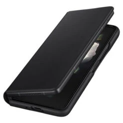 Official Samsung Galaxy Z Fold 3 Leather Flip Cover Case - Black -OtterBox Store c 306