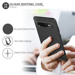 Olixar Sentinel Samsung S10 Case And Glass Screen Protector- Black -OtterBox Store c 526