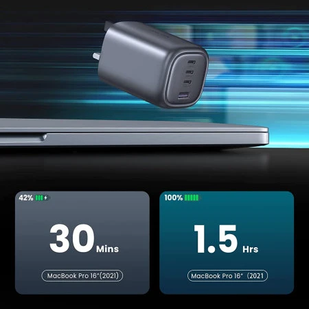 Ugreen 100W USB C Charger Plug 4-Port GaN Type-C Fast Wall Power Adapter - Black 7 Ugreen 100W USB C Charger Plug 4-Port GaN Type-C Fast Wall Power Adapter - Black - Image 5