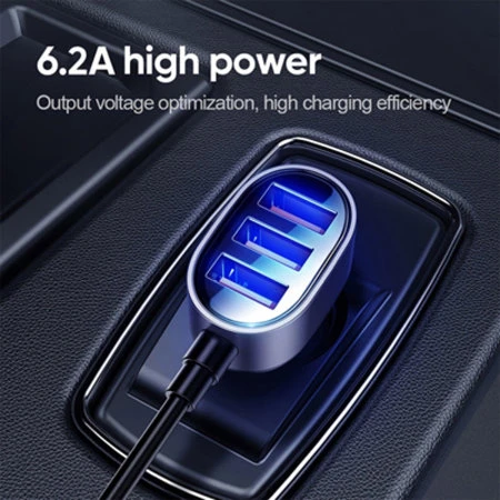 Joyroom 6.2A Smart Car Charger With 5 USB Ports - Black 7 Joyroom 6.2A Smart Car Charger With 5 USB Ports - Black - Image 5