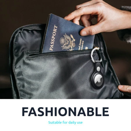 Olixar Apple AirTags Leather-Style Black Protective Keyring - Four Pack 7 Olixar Apple AirTags Leather-Style Black Protective Keyring - Four Pack - Image 5