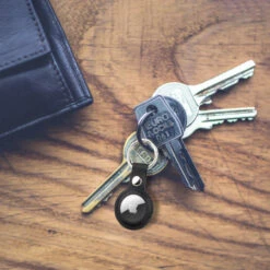 Olixar Genuine Leather 4 Pack Apple AirTags Keyring Case With Solid Back -OtterBox Store d 219