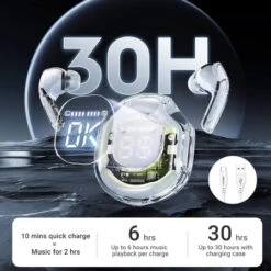 Acefast TWS Wireless Clear Bluetooth Earphones With Digital Display -OtterBox Store d 269