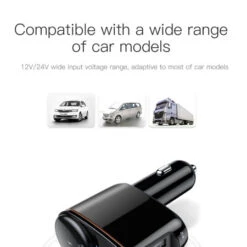 Baseus Bluetooth Android And IPhone FM Transmitter Car Charger - Black -OtterBox Store d 352