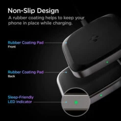 Spigen PowerArc 15W Black Wireless Charging Pad 12 Spigen PowerArc 15W Black Wireless Charging Pad -OtterBox Store d 82