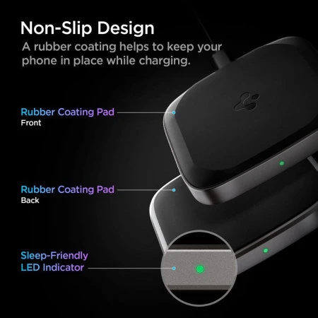Spigen PowerArc 15W Black Wireless Charging Pad 7 Spigen PowerArc 15W Black Wireless Charging Pad - Image 5