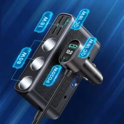 Joyroom 9 In 1 154W Car Charger With Power Delivery And 1m Cable - Black -OtterBox Store e 152