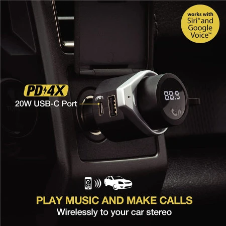 Scosche FM Transmitter With Fast Charging 20W USB-C & 12W USB-A Ports 8 Scosche FM Transmitter With Fast Charging 20W USB-C & 12W USB-A Ports - Image 6