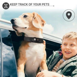 Olixar Genuine Leather Apple AirTags Dog Collar - Small - Black -OtterBox Store e 177