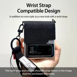 Araree Canvas Diary Purple Case With Adjustable Shoulder Strap - For Samsung Galaxy Z Flip4 -OtterBox Store e 201