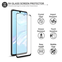 Olixar Sentinel Huawei P30 Pro Case And Glass Screen Protector - Black -OtterBox Store e 351