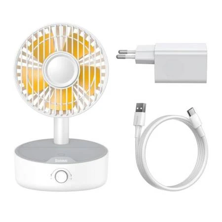 Baseus Hermit 2-in-1 Desktop Fan With Wireless Charger - White 8 Baseus Hermit 2-in-1 Desktop Fan With Wireless Charger - White - Image 6