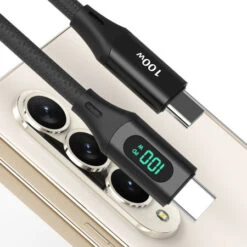 Araree Black 100W USB-C To USB-C 1.2m LED Display Fast Sync And Charge Cable -OtterBox Store e 61